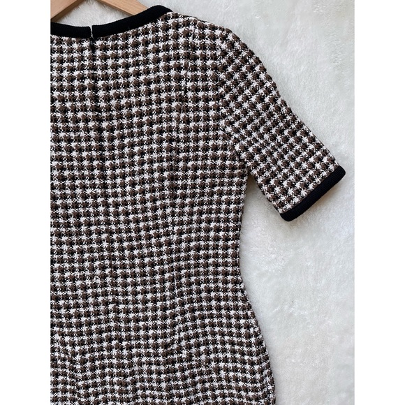 Brooks Brothers Brown & Black Checked Tweed A-Line Dress, Size 0 - Picture 12 of 16